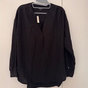 Madewell Black V-Neck Blouse